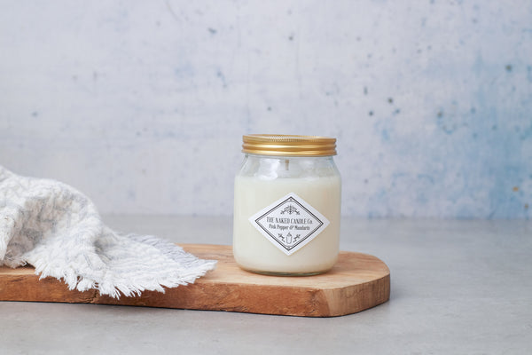 Naked Candle - Pink Pepper and Mandarin (Pink Pepper, green mandarin, plum and orange blossom)