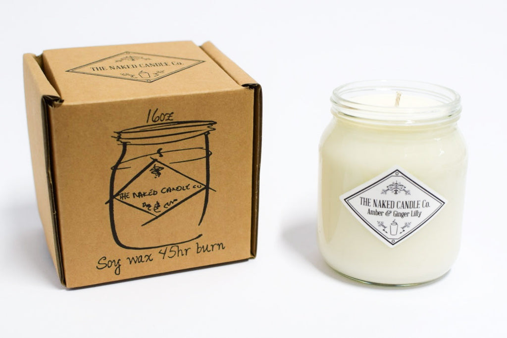 Naked Candle - Jasmine and Cedarwood (Jasmine, citrus, white florals, amber, cedarwood, patchouli, vanilla and musk.)