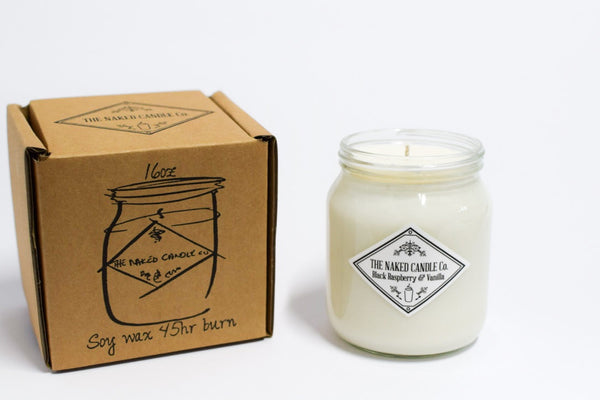 Naked Candle - Black Raspberry and Vanilla (Ripe raspberry, strawberry, sandalwood, jasmine, vanilla and musk.)