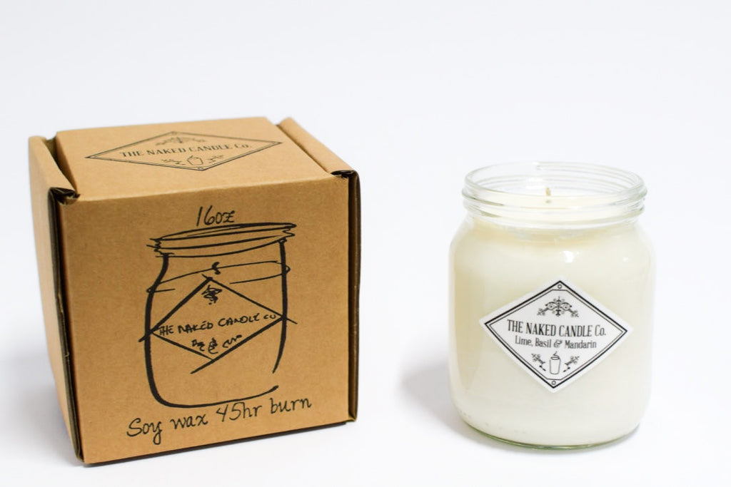 Naked Candle - Lime, Basil and Mandarin (Green citrus lime, zesty mandarin and herbal basil.)