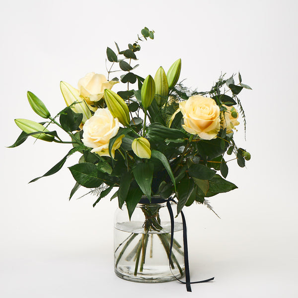 Northern Flower House — White (White lilies / White roses / Eucalyptus / Asparagus Fern)