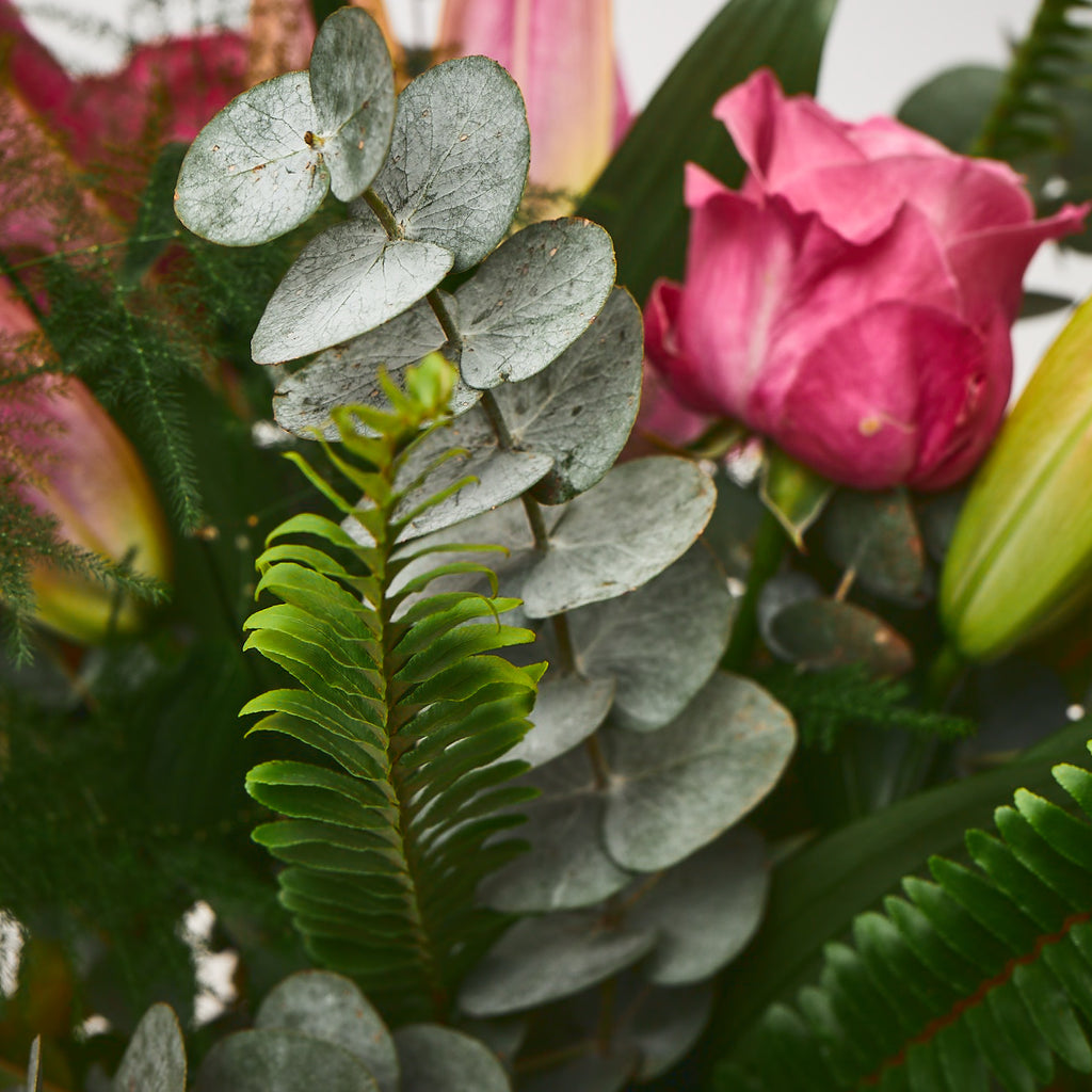 Northern Flower House — Pink (Pink lilies / Pink roses / Eucalyptus / Ferns)